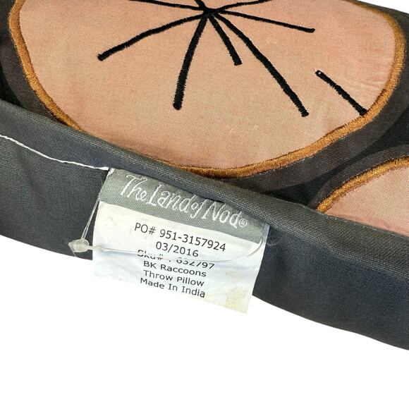 Charley Harper Raccoons Land of Nod Decorative Pillow - Picture 3 of 8